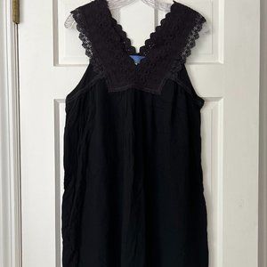 NWT Black Dress with Embroidered Neckline